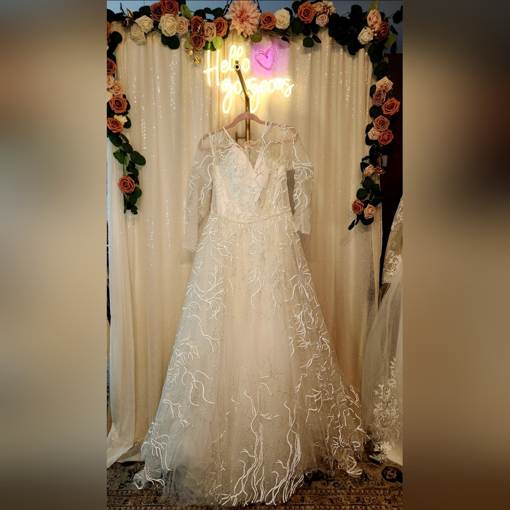 NWT Sz 14 Olivia Bottega Stourin 2 In 1 Ivory Wedding Gown - Picture 6 of 11